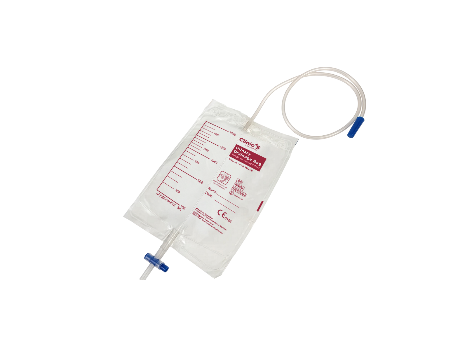 Pungi urina 2l,tub 90cm sterile cu valva+orificiu iesire T-tipe N1 Clinic'S