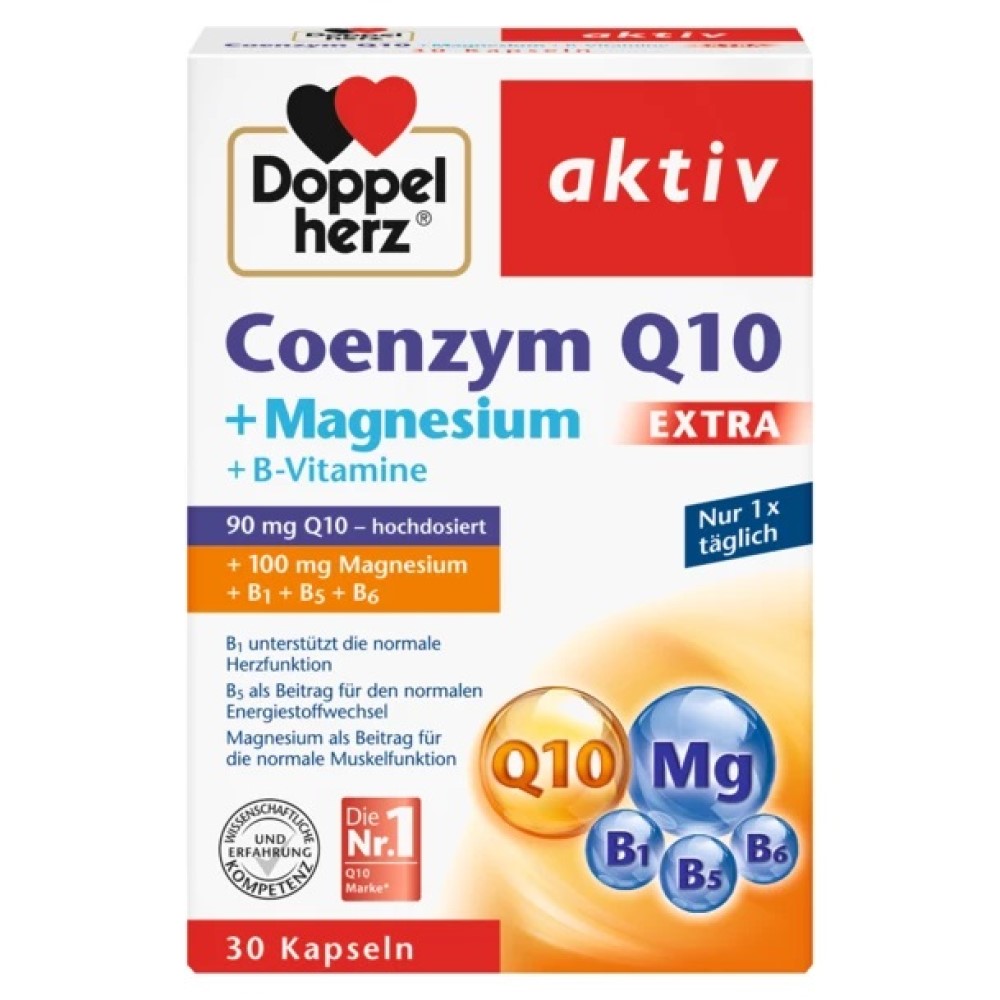 Coenzima Q10 EXTRA +Magneziu+B1+B5+B6 caps. N30 Doppelherz