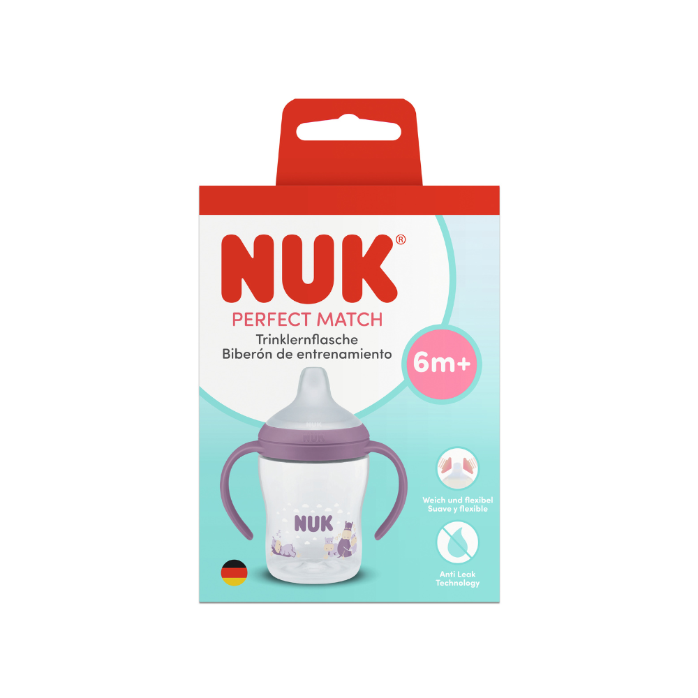 NUK Sticluta PM cu minere si adaptor de baut 150ml (6+ luni)