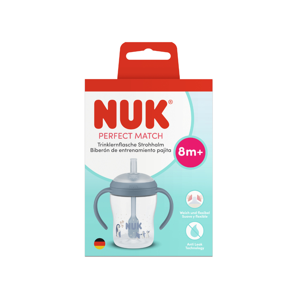 NUK Sticluta PM cu minere si pai 150ml (8+ luni)
