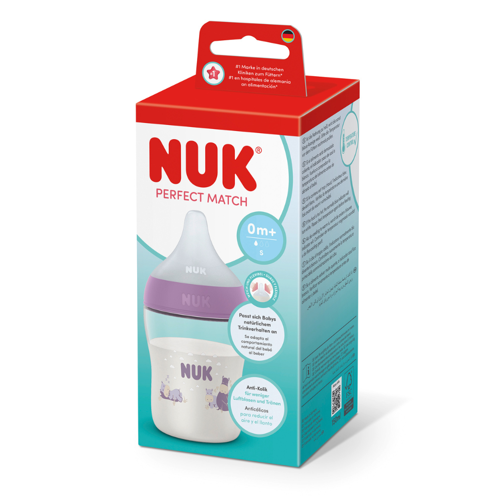 NUK Sticluta Perfect match plastic 150ml+tetina silicon (S) (3+ luni)