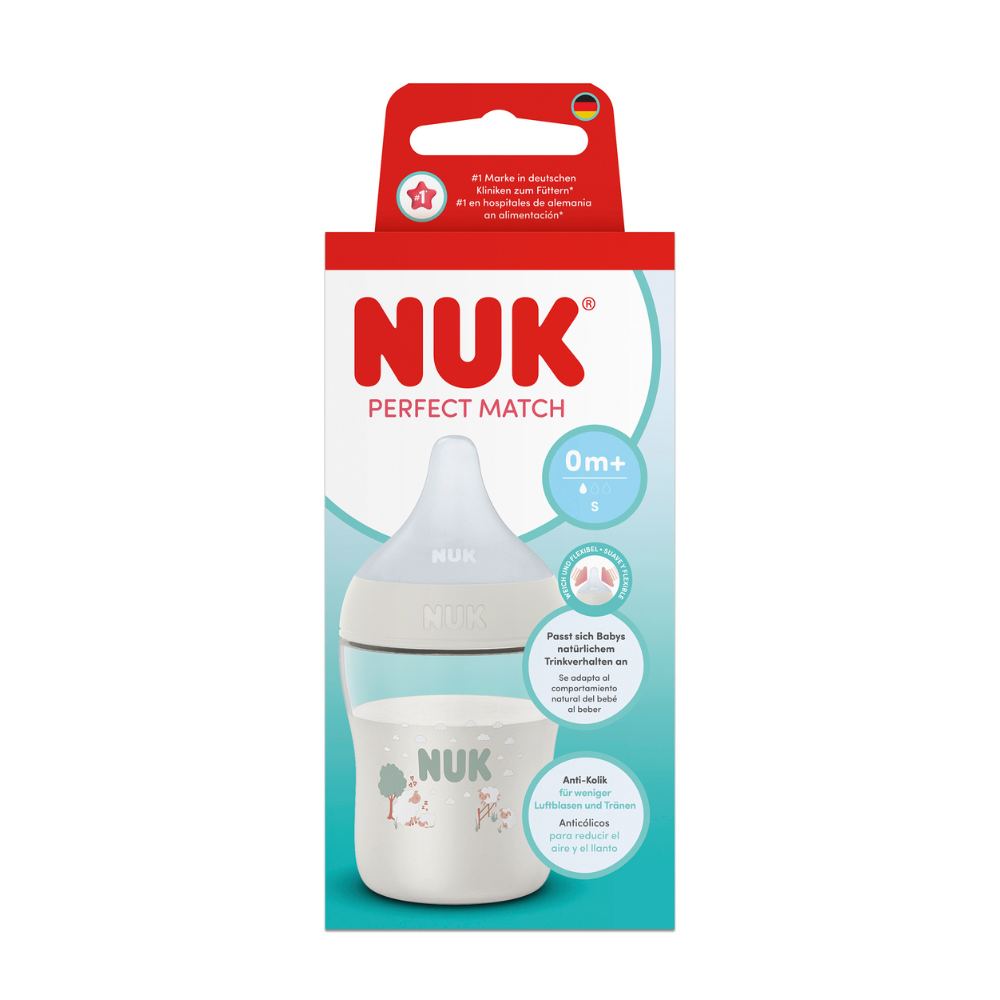 NUK Sticluta Perfect match plastic 150ml+tetina silicon (S) (3+ luni)