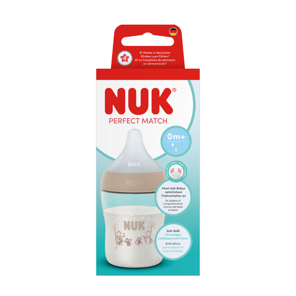 NUK Sticluta Perfect match plastic 150ml+tetina silicon (S) (3+ luni)