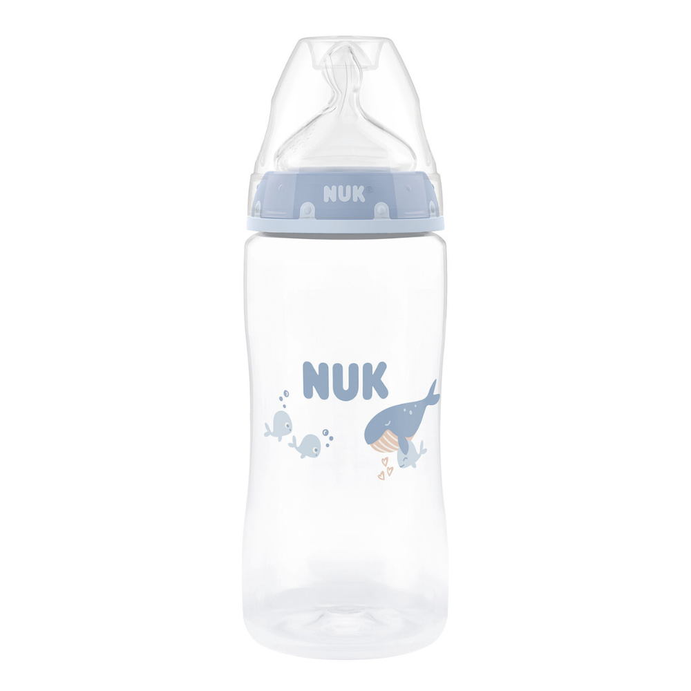 NUK Sticluta First Choice plastic 300ml + tetina silicon (M) (3luni+)