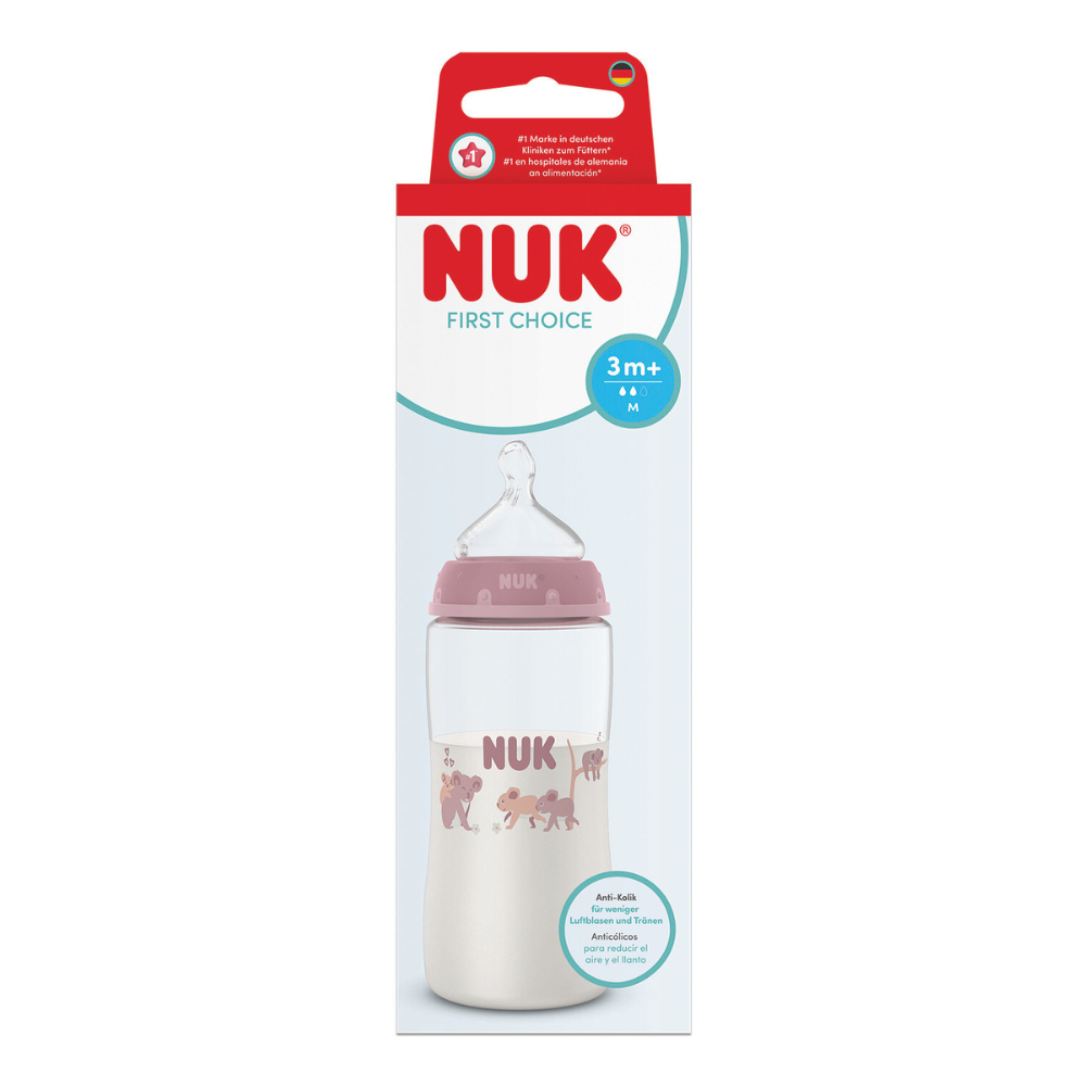 NUK Sticluta First Choice plastic 300ml + tetina silicon (M) (3luni+)