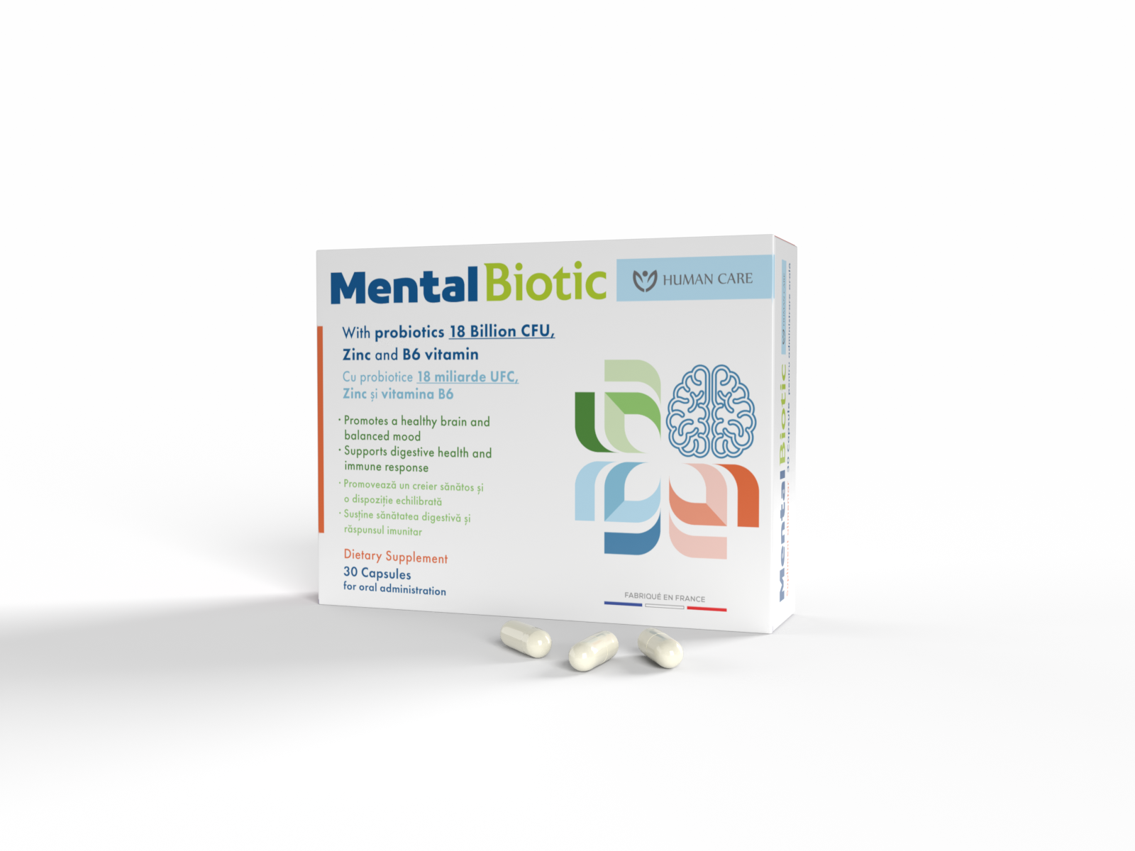 MentalBiotic 18Mld Probiotice+Zinc+Vit.B6 caps. N30 (6ani+) Human Care