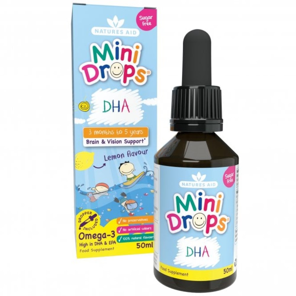 Omega-3 DHA si EPA Suport creier, vedere pic (3luni+) 50ml Natures Aid