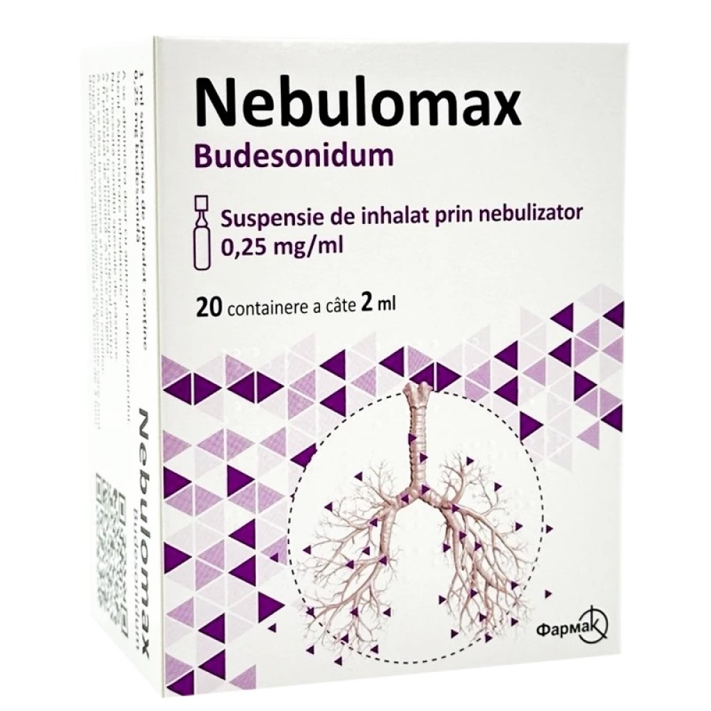 Nebulomax susp.de inh.prin nebulizator 0,25 mg/ml 2 ml N5x4 Farmak
