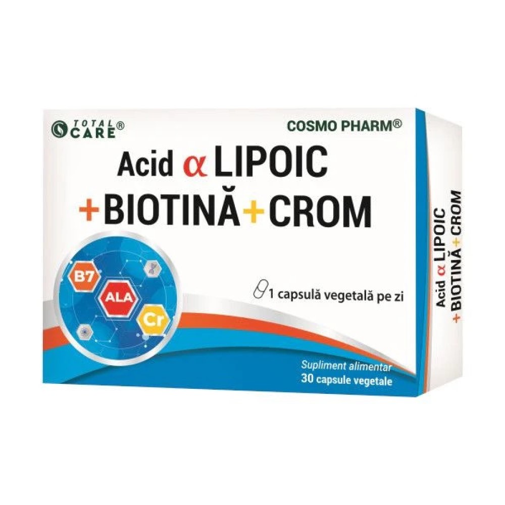 Acid Lipoic + Biotina + Chrom caps. vegetale N30 Cosmo Pharm