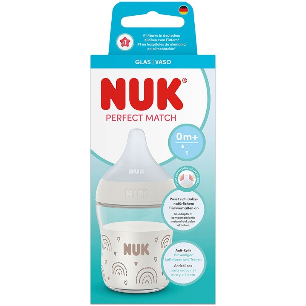 NUK Sticluta PM sticla 120ml+tetina silicon (0+ luni) (S)