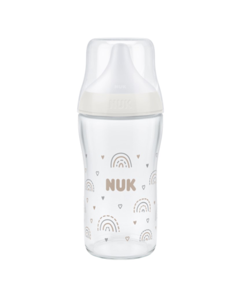 NUK Sticluta PM sticla 230ml+tetina silicon (3+ luni) (M)