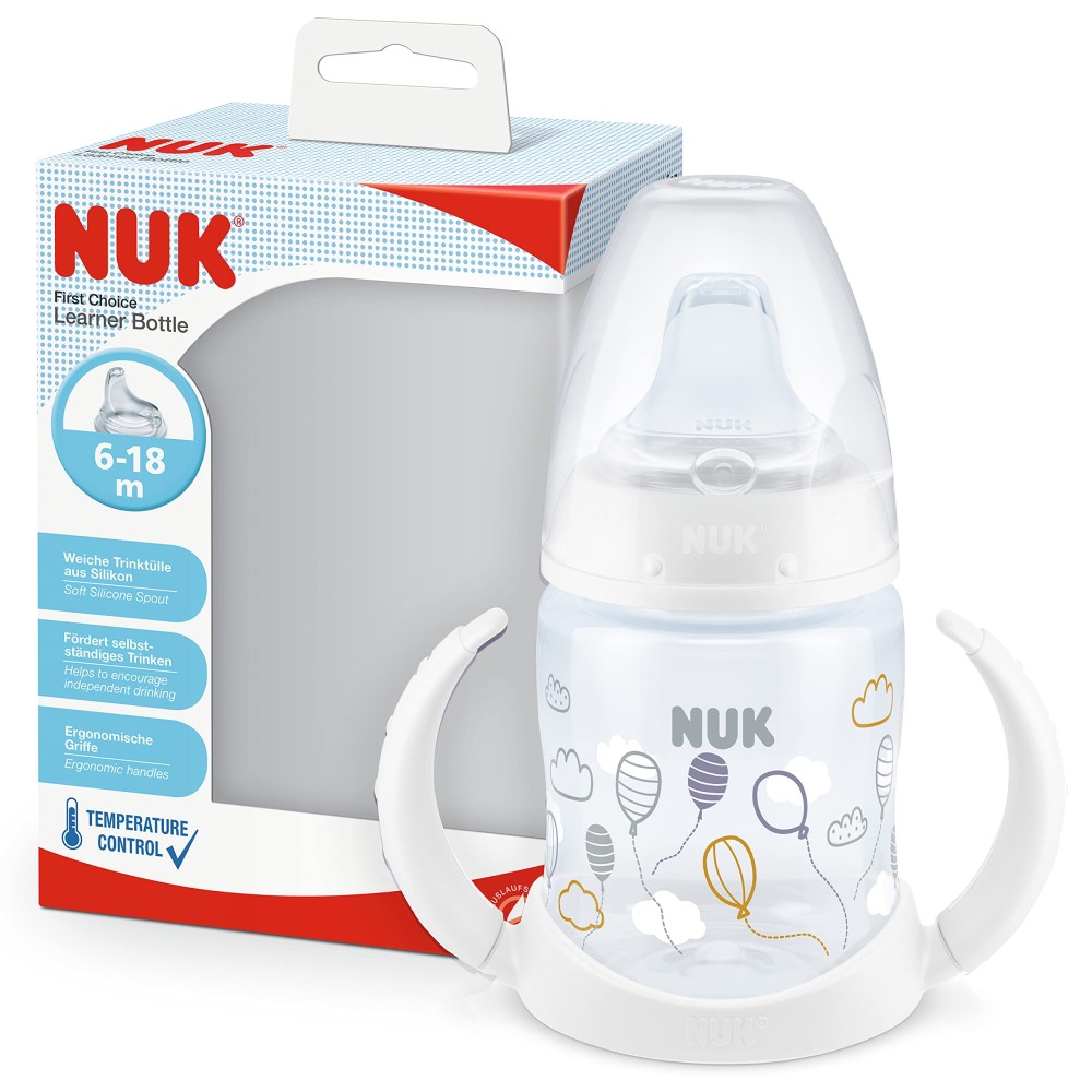 NUK Sticluta First Choice cu minere si adaptor 150ml 6luni+
