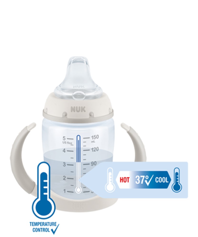 NUK Sticluta First Choice cu minere si adaptor 150ml 6luni+