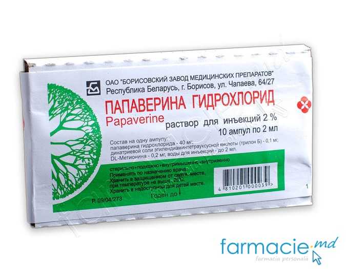 Papaverina sol.inj.20mg/ml 2ml N10 Borisov