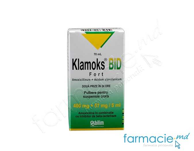 Klamoks® BID Fort pulb./susp.orala 400mg/57mg/5ml 70ml N1 Bilim Ilac
