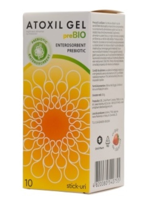 Atoxil GEL preBIO plic 20g N10 (capsuna) Orisil-Pharm