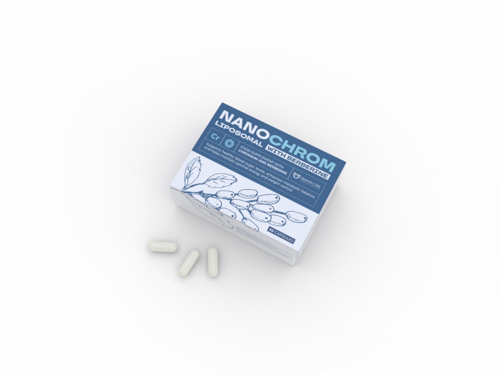 NanoChrom Lipozomal+Berberina glicemie/slabire caps. N60 (2/zi) Human Care