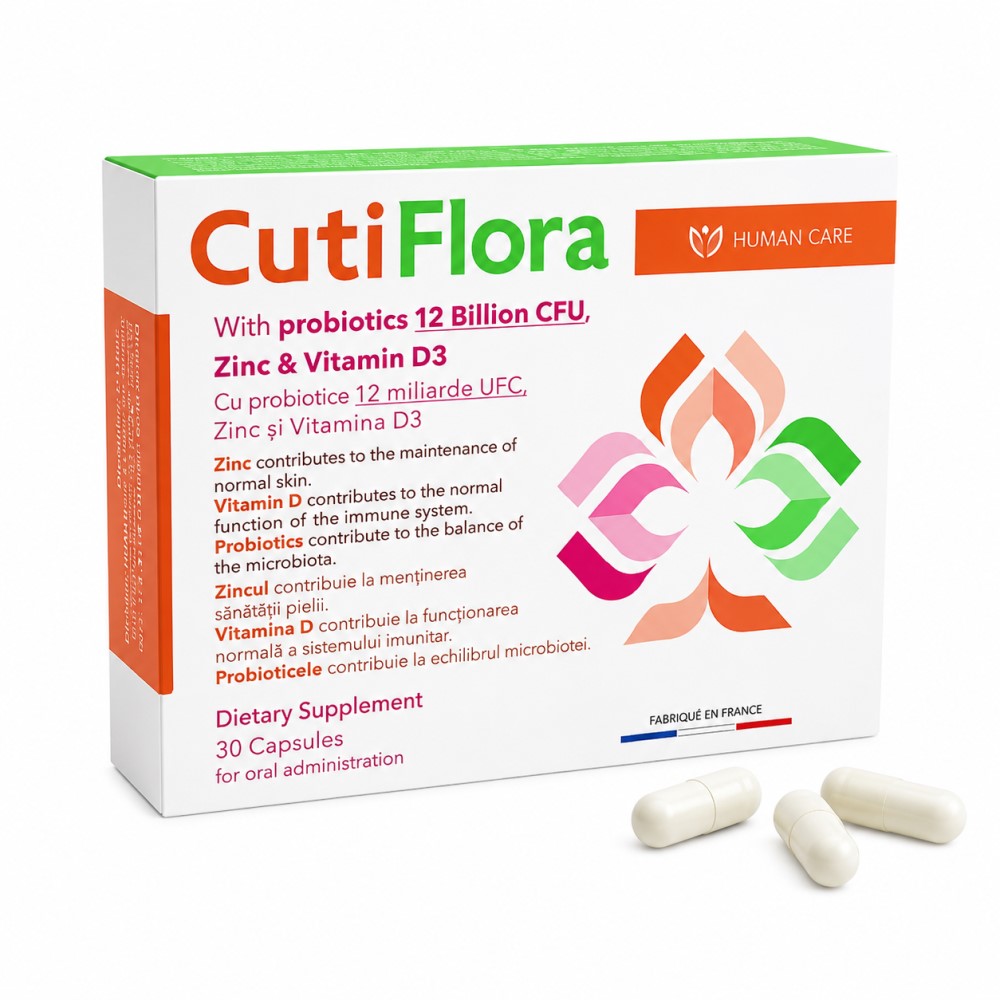 CutiFlora Sanatatea Pielii prin Intestin caps. N30 (6ani+) Human Care