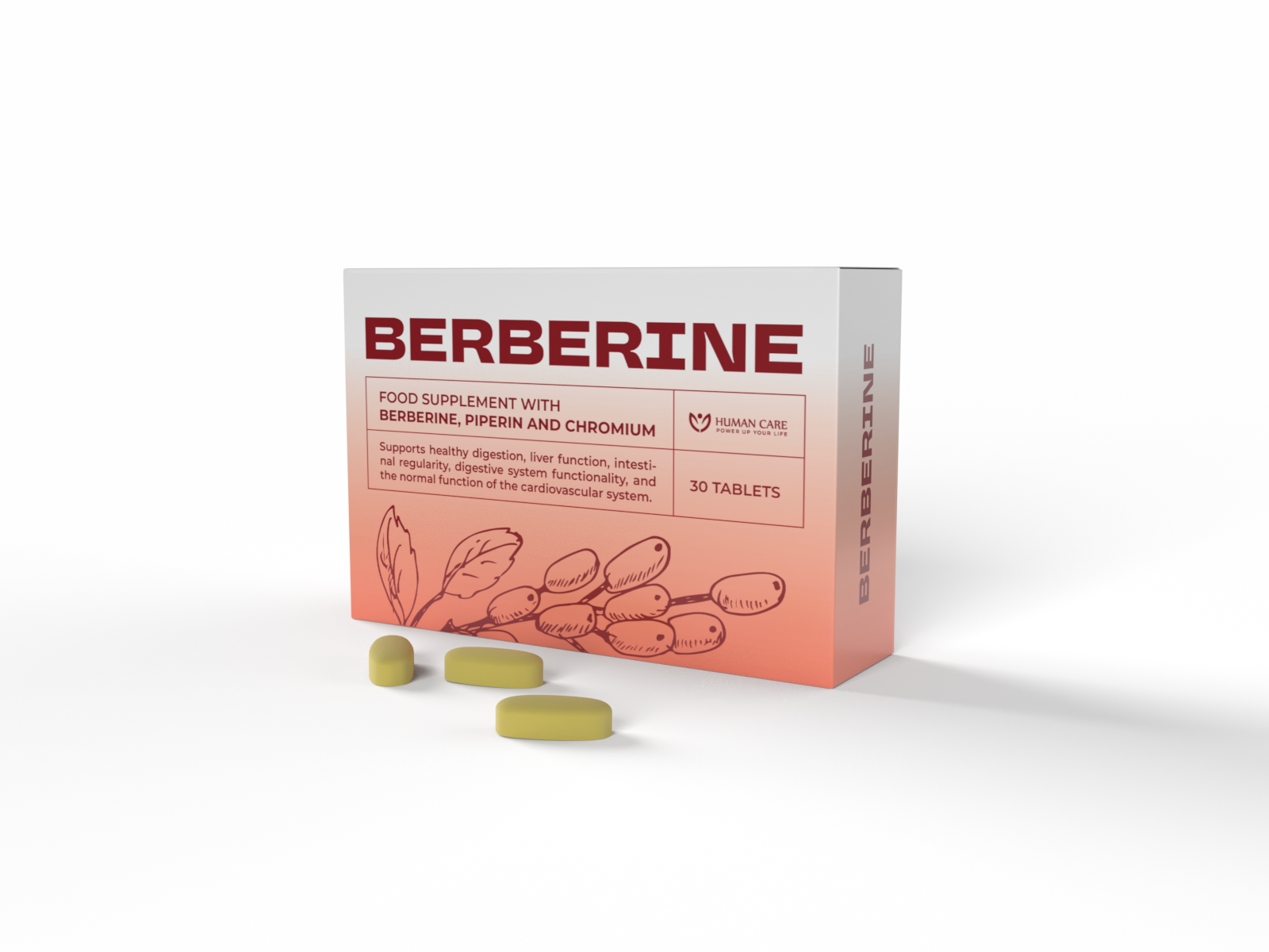 Berberine 500mg Piperin Chrom Glicemie/Metabolism comp. N30 Human Care