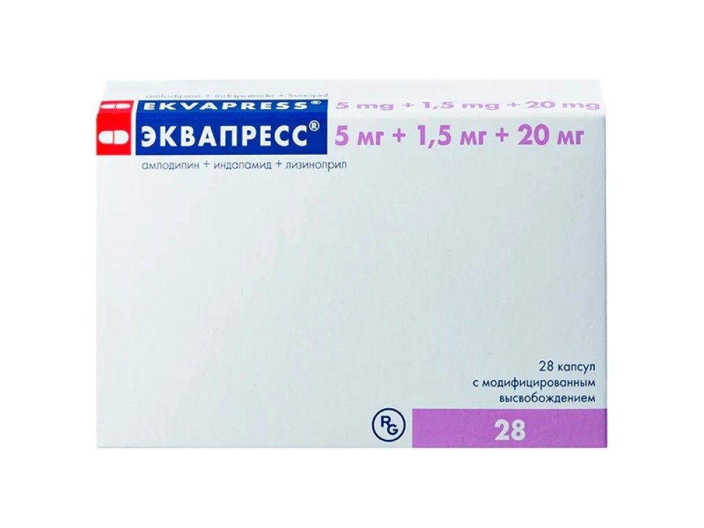 Ekvapress® caps.cu elib.modif.20mg/5mg/1,5mg N14x2 Gedeon Richter