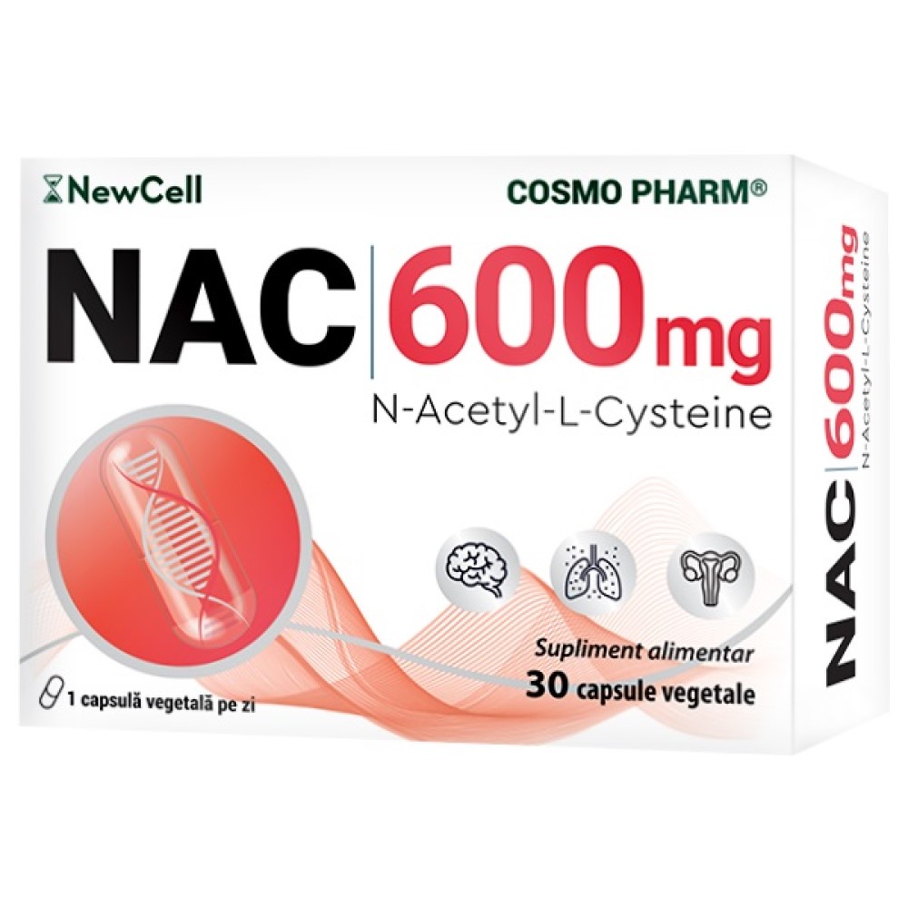 NAC 600mg (N-Acetil L-Cistein,secret bronsic) caps. N30 Cosmo Pharm