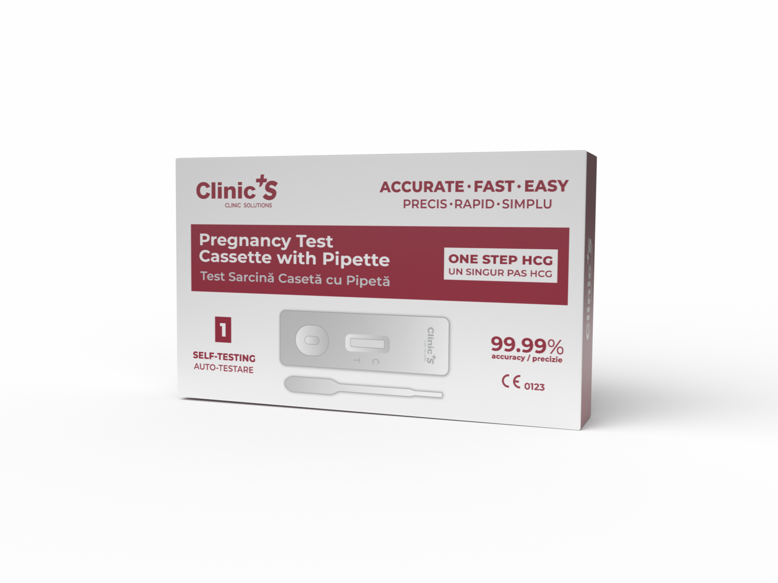 Test sarcina HCG caseta cu pipeta precizie 99.99% N1 Clinic’S