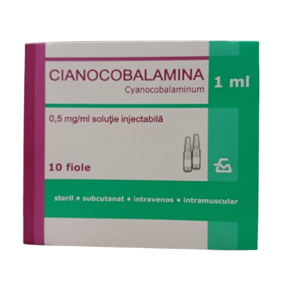 Vitamina B12 (ciancobalamin) sol.inj.0,5mg/ml 1ml N10 Borisov