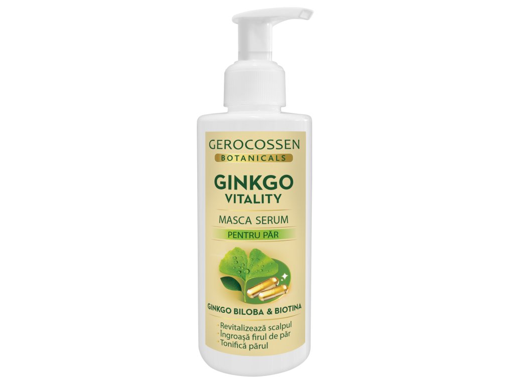 Gerocossen Botanicals GINKGO VITALITY Masca serum pentru par, ginkgo biloba si biotina 200ml