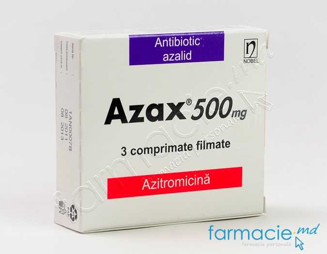 Azax comp.film.500mg N3 (Azitromicina) Nobel Ilac