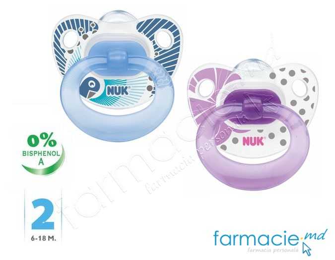 NUK Suzeta silicon Happy Days 6-18luni