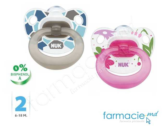 NUK Suzeta silicon Happy Days 6-18luni