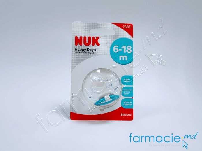 NUK Suzeta silicon Happy Days 6-18luni