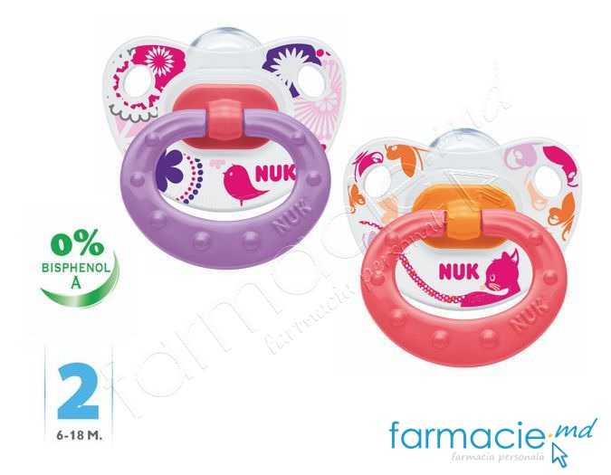 NUK Suzeta silicon Happy Days 6-18luni
