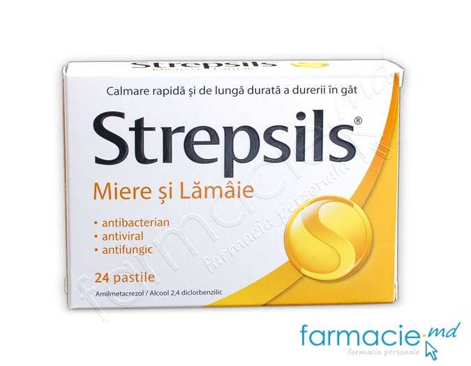 Strepsils® Miere si Lamiie pastile 0,6mg/1,2mg N12x2 Reckitt