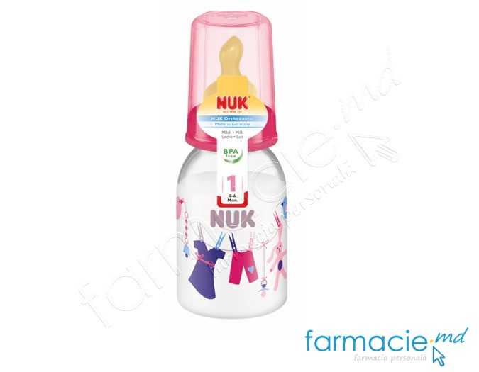 NUK Sticluta PC 110ml+tetina latex 0-6luni