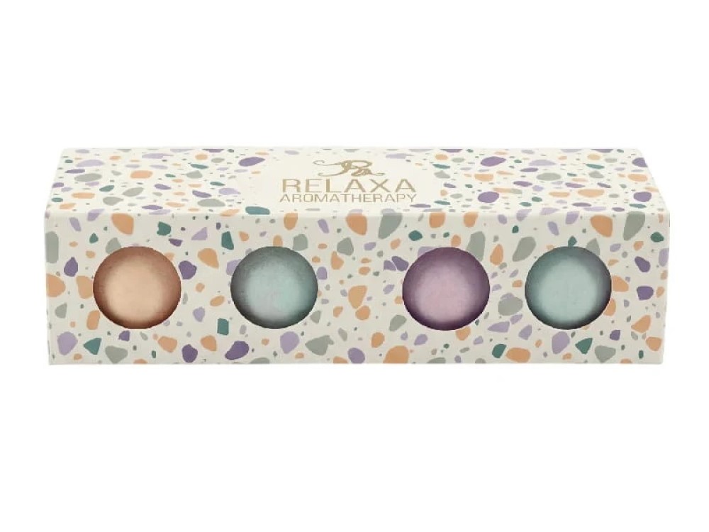 Set Bile baie Relaxa eferv. N4 cu ulei portocala,lavanda,brad,eucalipt 480g