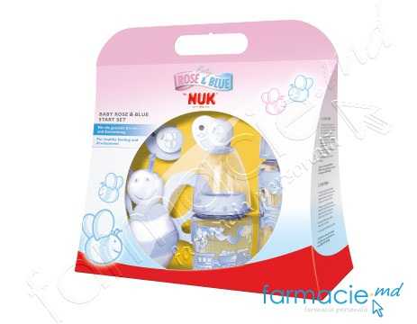 NUK Set Baby Blue (tetina N2,suzeta N2,jucar.)
