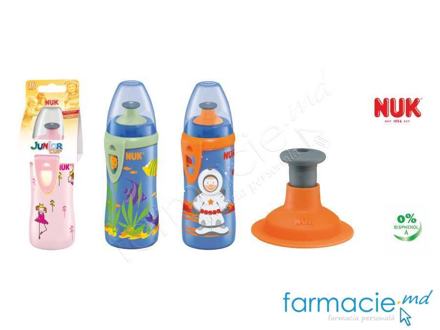 NUK Sticluta Junior plastic cu nasuc moale anticurgere 300ml 36luni+