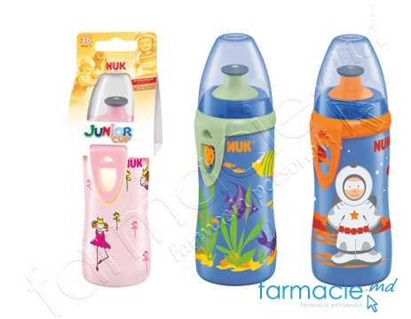 NUK Sticluta Junior plastic cu nasuc moale anticurgere 300ml 36luni+