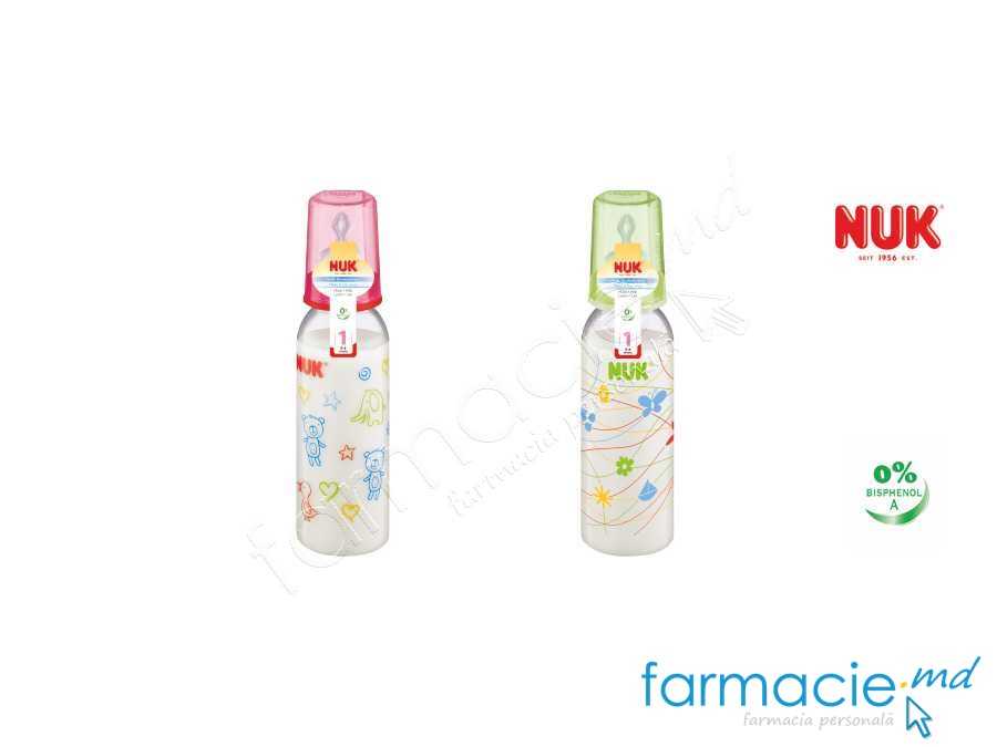 NUK Sticluta PC 240ml+tetina silicon 0-6luni