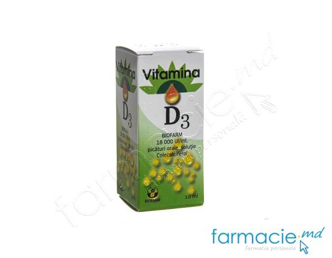 Vitamina D3 pic.orale,sol.18000UI(0,45mg)/ml 10ml N1 Biofarm