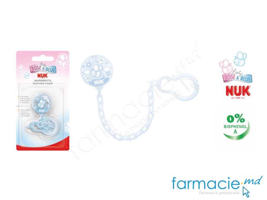 NUK Lantisor-clema suzeta Baby Blue