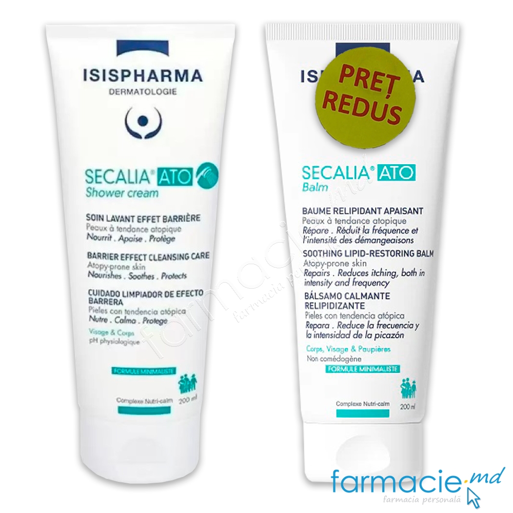 Secalia ATO Balm 200ml Isispharma+Secalia ATO Crema-gel dus 200ml Isispharma PRET REDUS