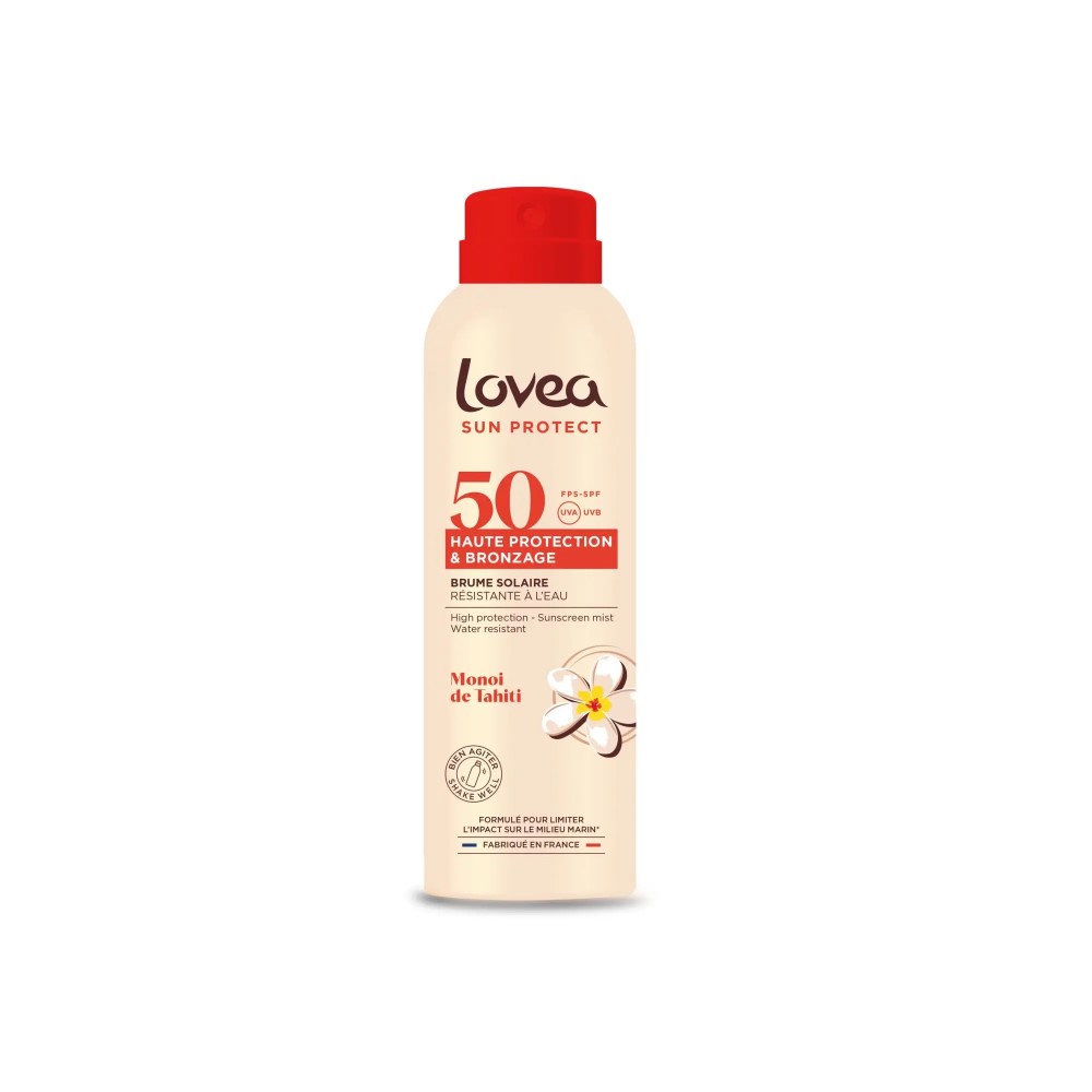 Lovea Vegan Spray protectie solara, accentuare bronz SPF50 cu monoi 150ml