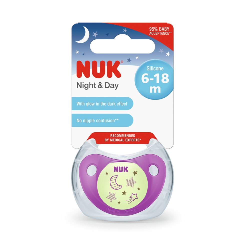NUK Suzeta silicon Ziua si noaptea 6-18luni in cutie