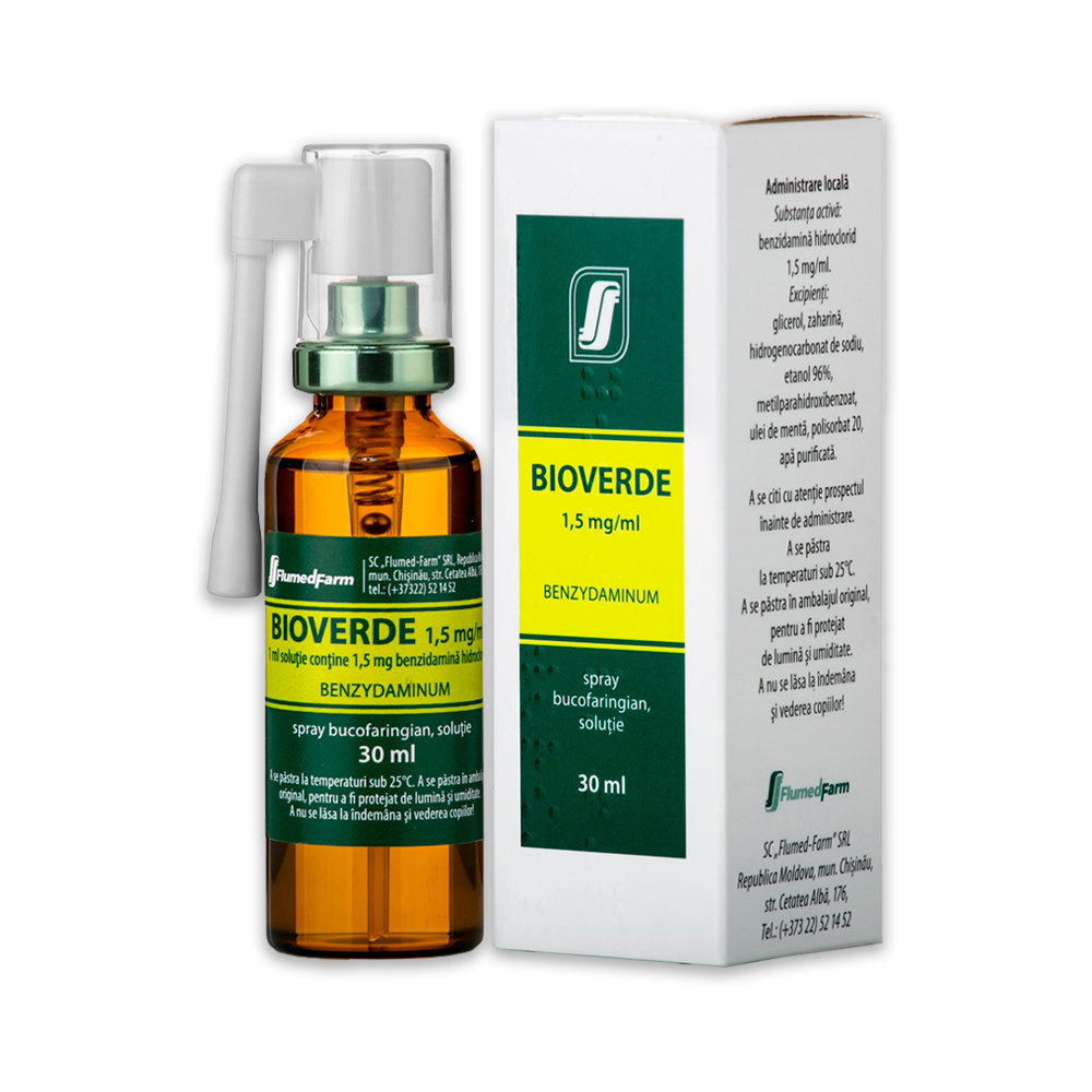 Bioverde spray bucofaring.,sol.1,5mg/ml 30ml N1 Flumed-Farm