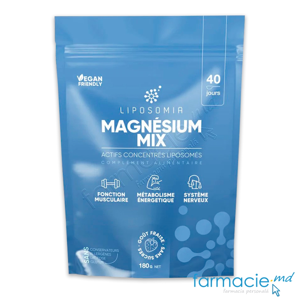 Magneziu Mix Lipozomal Vegan (Mg taurat+citrat+bisglicinat
