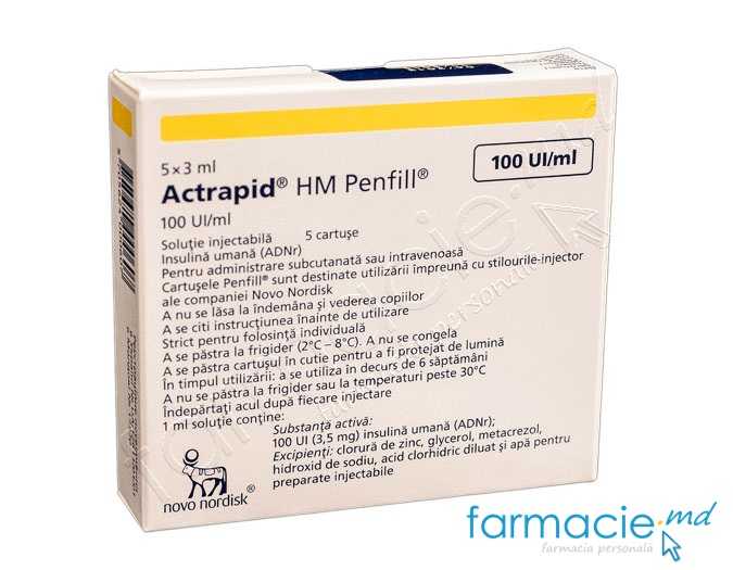 Actrapid® HM Penfill® sol.inj.cartus 100UI/ml 3ml N5 Novo Nordisk