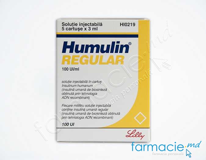 Humulin® Regular sol.inj.cartus 100UI/ml 3ml N5 Eli Lilly