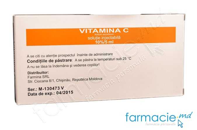Vitamina C sol. inj. 10% 5 ml N10